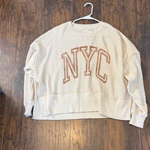 American Eagle Outfitters Cream NYC Sweater
